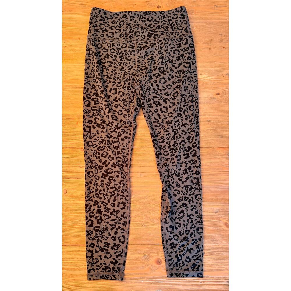 Athleta Elation Ultra High Rise Leopard Leggings Gray Black Medium